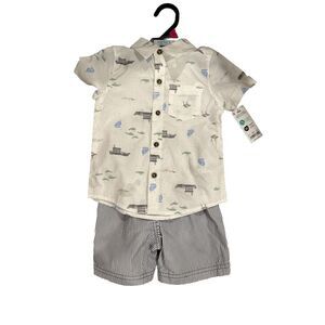 Carters 18 Month Child Of Mine Set Button Down Shorts NEW